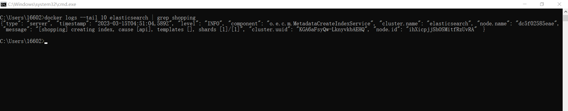 docker查看指定日志并过滤